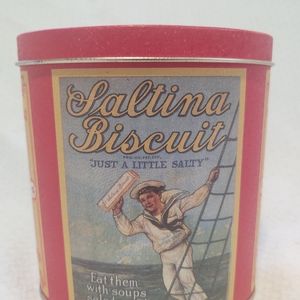 Vintage NABISCO Saltina Biscuit Tin Can